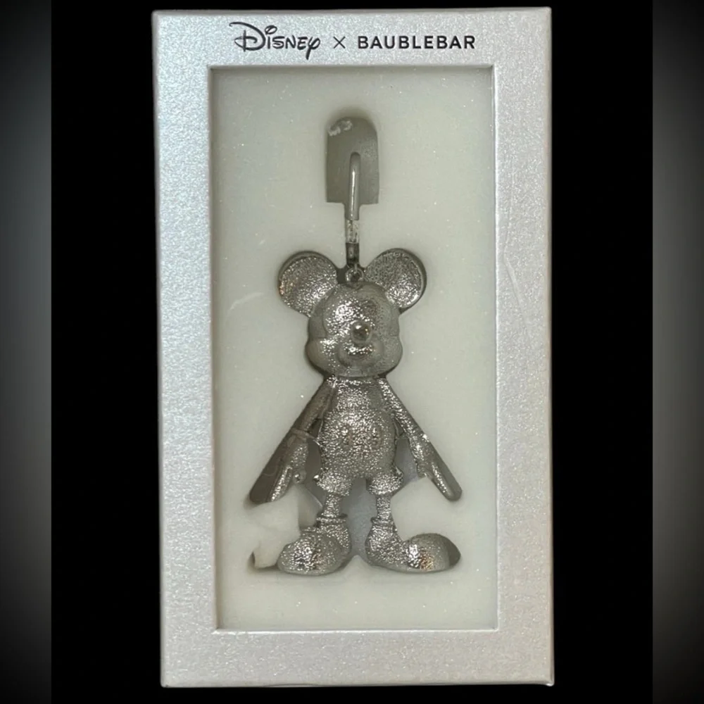 BAUBLEBAR Viral Silver-Tone Mickey Mouse Bag Backpack Charm Keychain Fob NEW NWT